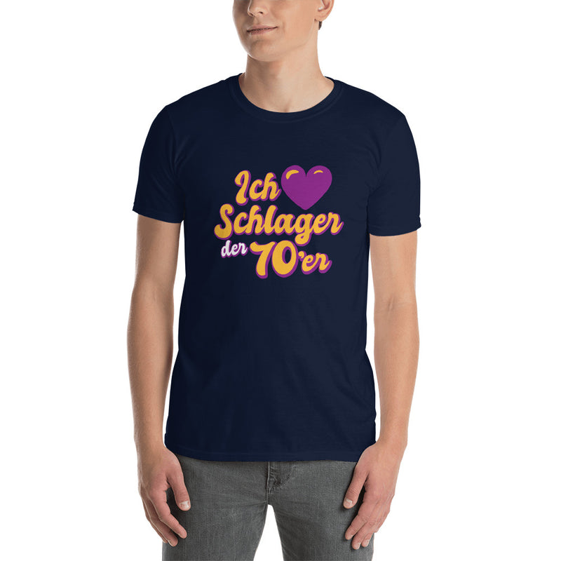 Ich liebe Schlager der 70er Herren T-Shirt