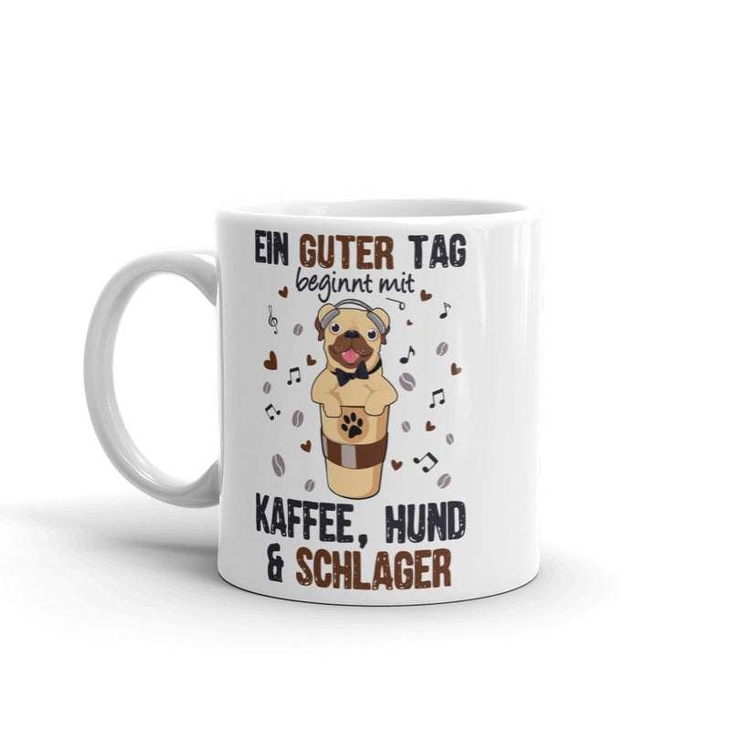 Kaffeetasse für Schlager- und Hundeliebhaber