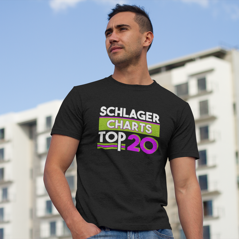 Schlager Charts Top 20 Herren T-Shirt (schwarz, navy)